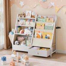 Bookshelf And Toy Storage Kid Book Shelf Toy Storage Organizer For Rooms Toddler Book Sling Shelf Baby Bookcase For Nursery Rooms Bedroom Playroom Montessori Toy Organizer