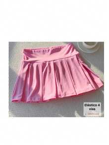 Pleated Short Skirt Summer 2026 - Baby Pink - View 1