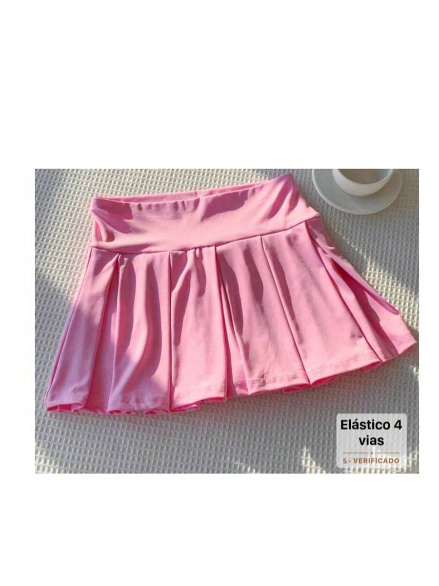 Pleated Short Skirt Summer 2026 - Baby Pink - View 1