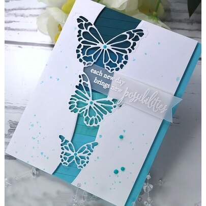 1 pieza Molde decorativo de corte de mariposa, plantilla de decoración de tarjeta de mariposa DIY para álbum de recortes, tarjeta, decoración de vacaciones, plantilla de decoración de recortes