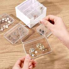 1 件塑料数据线收纳盒、充电器整理器和绕线器、桌面电缆管理、电源充电线支架和透明容器，适合家庭和办公室使用 - 白色 - 查看 5