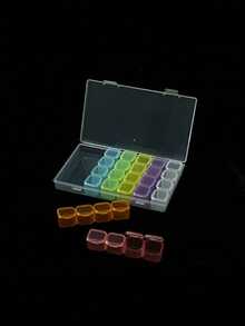 1 Stück 14-Fach Pillenbox, tragbare wöchentliche Pillenbox mit großer Kapazität, 14 Fächer Medikamentenaufbewahrungsbehälter, geeignet für den Schulstart - Verschiedenfarbig - Übersicht 18