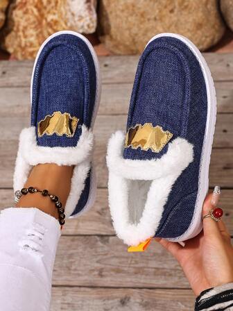 1 par de zapatillas casuales con forro de lentejuelas doradas para mujer, suela ligera, zapatillas de tenis de fácil calzado