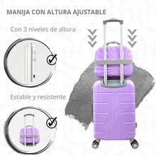 10kg 20-Inch Suitcase + Toiletry Bag Undocumented Lightweight Durable Carry-On Waterproof - Lilac Purple - View 4