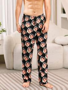 Pantaloni personalizabili, unici și confortabili, imprimeuri foto personalizate, cadouri, expresii distractive care înlocuiesc pantalonii inedite, material ușor și respirabil, cu uscare rapidă, material confortabil, o alegere drăguță pentru prieteni/parteneri, petreceri/cadouri de ziua de naștere - Negru - Vizualizare 4