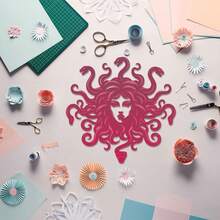 1pc Metallic Medusa Gray Color Metal Cutting Mold, Art Paper Carving Template, For Paper Card Making Scrapbook DIY Card Album Craft Decoration Metal Cutting Mold - Silver Gray - View 4