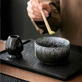 2 Pieces Japanese Ceramic Matcha Set: Includes Matcha Bowl, Mixer, Spoon, And Blender. Very Suitable For Preparing Matcha And Enjoying With Friends At Home.