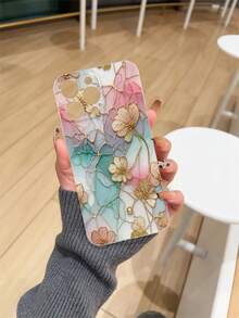 1 pieza Funda de teléfono de TPU rosa con diseño de patrón geométrico de graffiti, pintada con UV transparente y gruesa, compatible con iPhone 17/17 Air/17 Pro/17 Pro Max, 16/16 Plus/16 Pro/16 Pro Max, 15/15 Plus/15 Pro/15 Pro Max, 14/14 Plus/14 Pro/14 Pro Max, 13 MINI/13/13 Pro/13 Pro Max, Galaxy - Multicolor - Ver 5