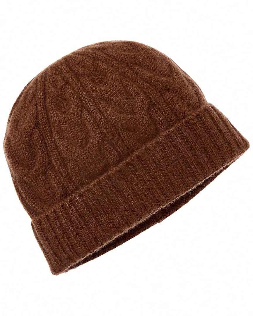 Bruno Magli Cable Cuffed Cashmere Hat - 棕色 - 查看 1