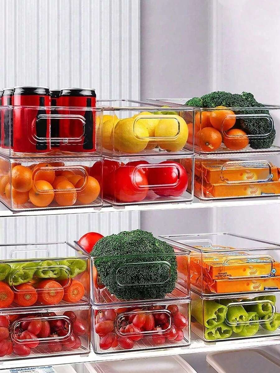 1/3/6 件透明厨房储物盒 - 多用途食品储存容器，适用于冰箱、冰柜和食品储藏室 - 非常适合水果、蔬菜、肉类等 - 耐用的 ABS 塑料，易于清洁，非常适合冰箱储物盒、收纳盒、冰箱储物套装、厨房储物盒。