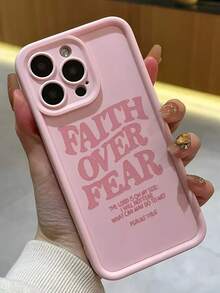The Eye-Catching Words "FAITH OVER FEAR" Phone Case Suitable For Compatible With Iphone 17,16, 15, 14, 13, 12, 11, PRO MAX,PRO , PLUS,17Air,16E,As Well As Galaxy S25/24/23/22 Ultra/Plus/FE - 彩色 - 查看 3