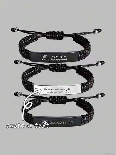 1pc Personalised Couple Bracelet Custom With Your Name Simple Metal Bracelet Valentine's Day Anniversary Gifts Suitable For Families, University, And Clubs A Commemorative Birthday Gift