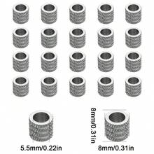 5/10pcs 18K Gold-Plated Stainless Steel Large Hole Spacer Beads Pendant, Suitable For DIY Bracelet Necklace Jewelry Making - Three-line Reticulation - View 12