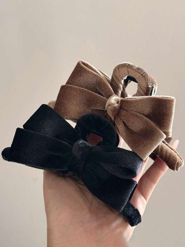 Elegant Velvet Bow Hair Claw, Large Size Claw Clip For Women, High-End Autumn/Winter, New Bun Hairstyle Clip Hair Clip Winter Hair Accessories