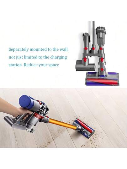 1pc ModelsV7 V8 V10 V11 V15 Cleaner Attachment Bracket Extension Base Wand Mount Compatible, Grijs Space Saving Mounted Stofzuiger Holder, Vloer Care Accessory view 2