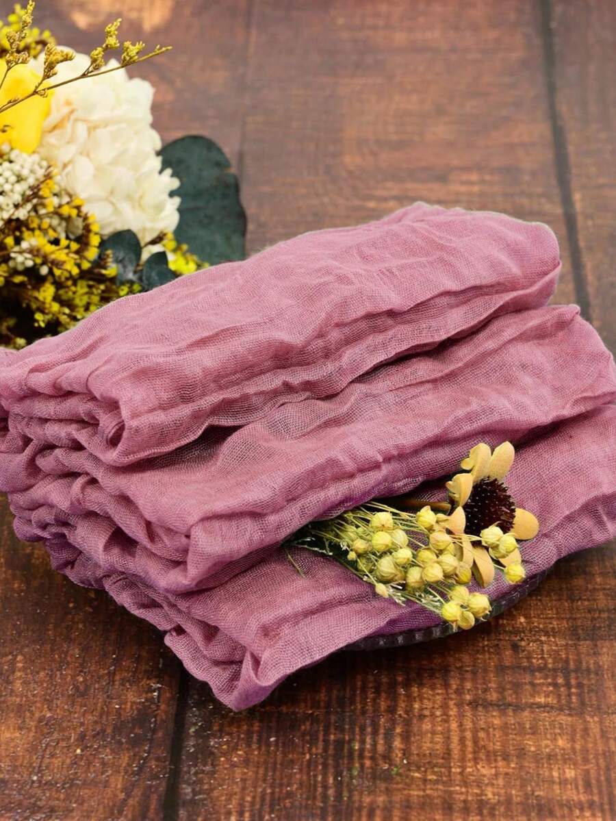 6pcs 20"X20" Sage Green Boho Style Muslin Napkins, Farmhouse Decor For Dining Table, Suitable For Weddings, Bridal Showers, Baby Showers And More