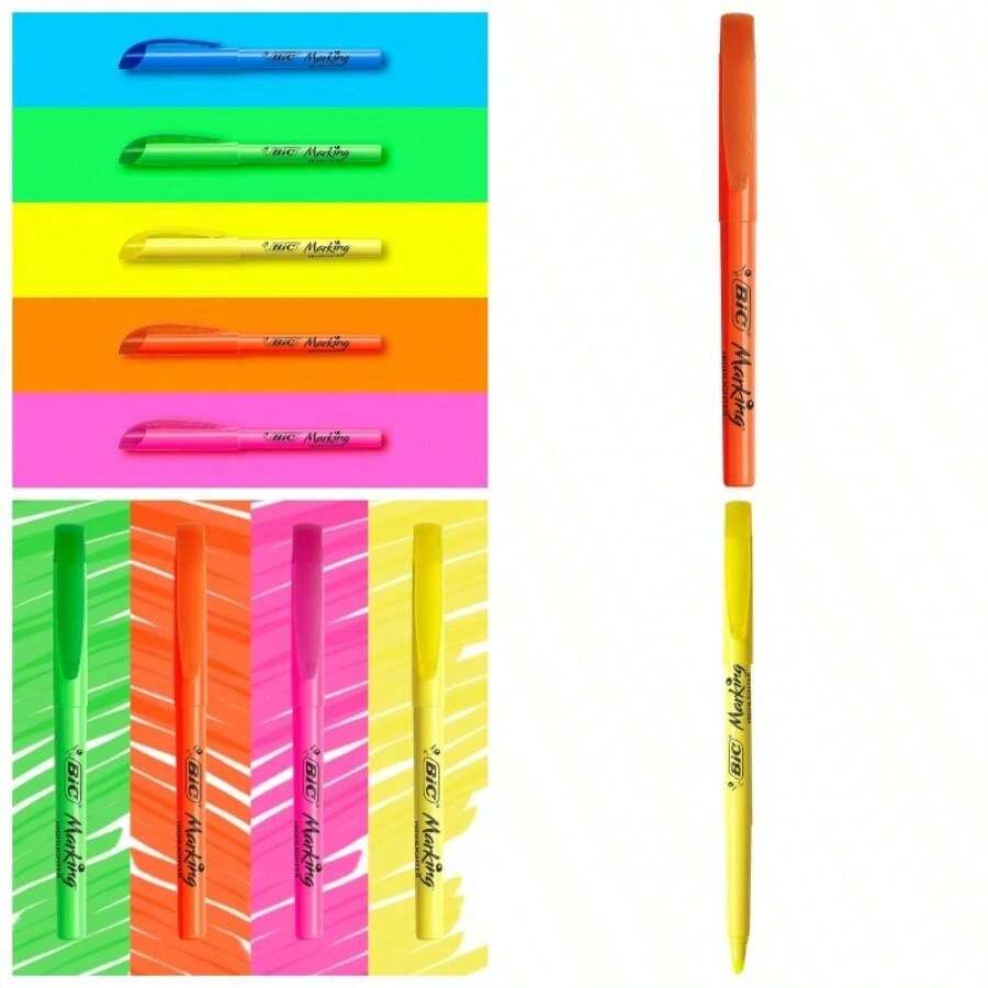 , Marcatextos, Subraya Todo, Punta Cincel, Marking, Color Amarillo, 12 piezas - amarillo y naranja + 2 piezas - Ver 1