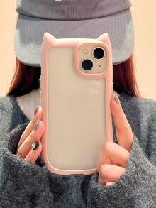 高级个性化猫耳设计硬质亚克力手机壳，兼容 17 Pro Max/17 Pro/17 Air/17/16 Pro Max/16/16 Pro/16 Plus/15/15 Pro Max/15 Pro/15 Plus/11/12/13/14 Pro Max/11 Pro/11 Pro Max/12 Pro/12 Pro Max/13 Pro/13 Pro Max/14 Pro/14 Pro Max/14 Plus，加厚款 - 粉紅色-加硬厚升級版 - 查看 4
