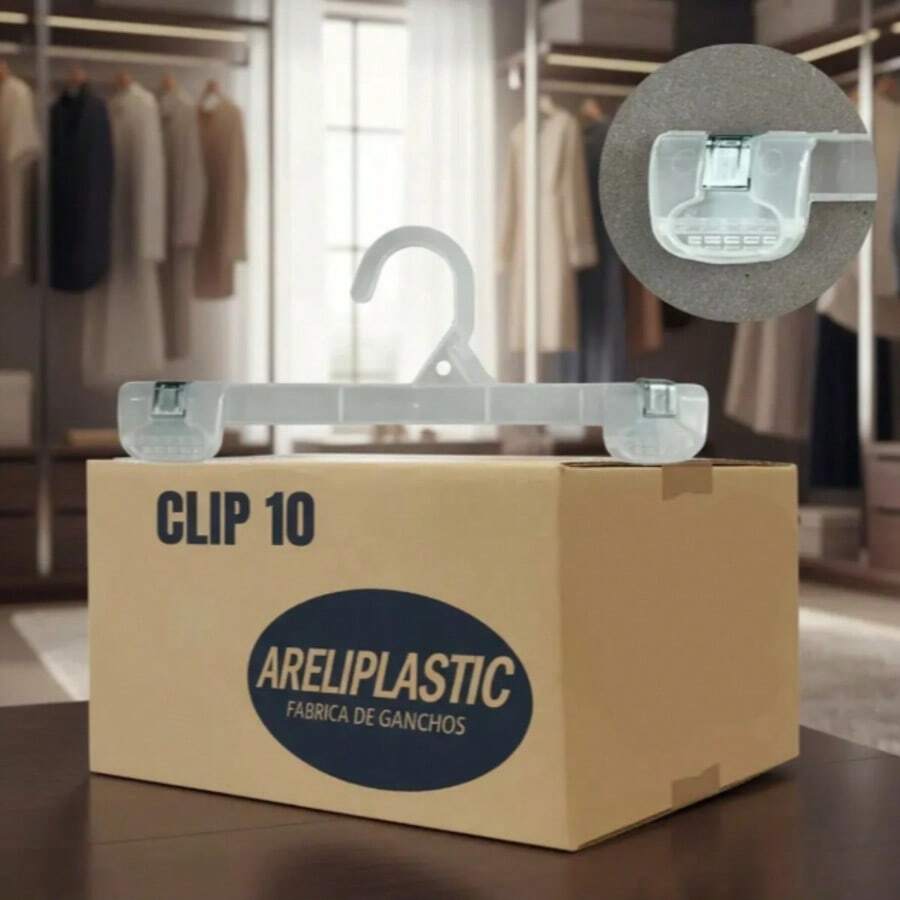 Gancho Clip 10 para Ropa // Gancho para ropa // pantalones - faldas // Gancho Clip 10 para Ropa | Ganchos Resistentes y Duraderos de Alta Calidad | Ideales para Tiendas, Negocios o Uso Doméstico | Diseño con Pinzas Firmes que Sujetan la Prenda sin Dañarla | Perfectos para Exhibir Pantalones, Faldas, Blusas o Ropa Juvenil | Material Transparente, Ligero y Reutilizable que Brinda Organización, Estilo y Practicidad en Cada Espacio - transparente - Ver 1
