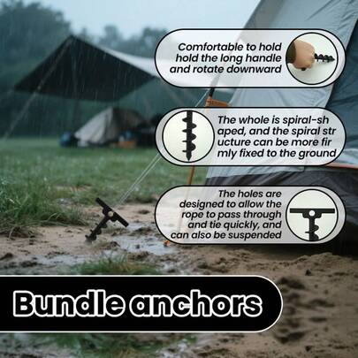 1pc Outdoor Camping Tent Ground , Plastic Soil Anchor, Easy To Screw Into And Pull Out Of Ground