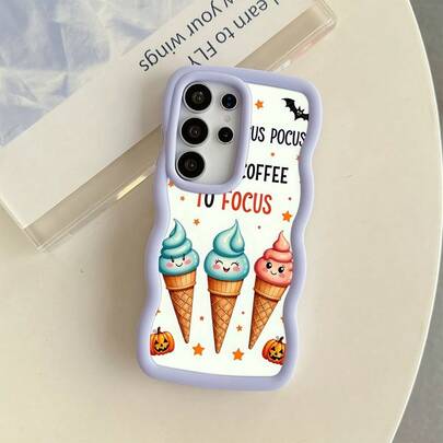 Ice Cream Cone  Case Lightweight Shock Resistant Non-Yellowing Compatible with  17 17 Pro Max 16 Pro Max 16e 15 Plus 14 13 12 11 XR XS X Durable Protective Shell