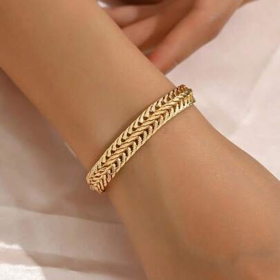 Pulseira vintage cubana: banhada a ouro 18K, corpo de ferro, adequada para uso diário e festas