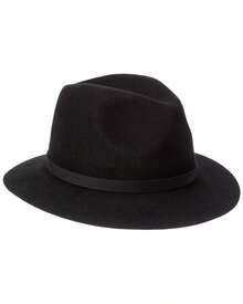 Bruno Magli Leather Band Wool Fedora - màu đen - Xem 2
