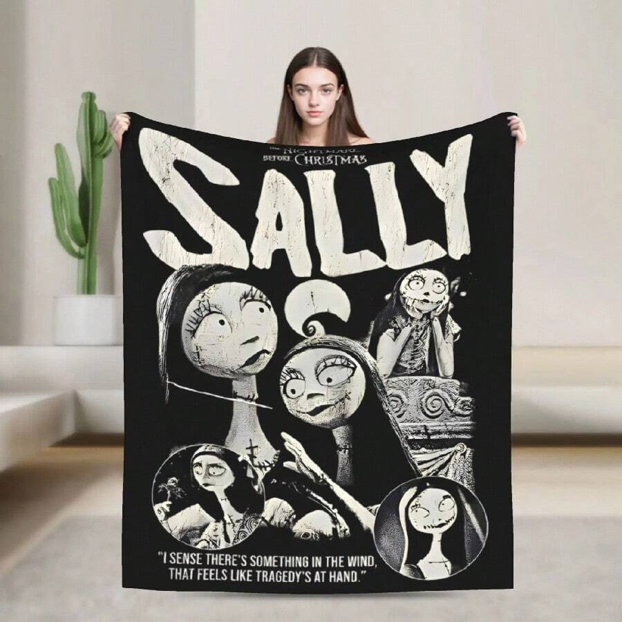 Nightmare Before Christmas Flannel Blanket Awesome Throw Blankets For Home 3.Jpg - trắng - Xem 1