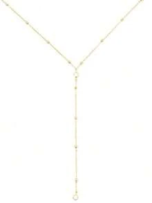 1pc Fashion Sexy Diamond Setting Ball Bead Y-Shaped Necklace For Women Glamour Shiny Diamond Setting Gold Long Necklace For Girls Gorgeous Party Jewelry For Women Summer Beach Vacation Travel Necklace For Women Suitable For Party Wear And Give Mom Gifts