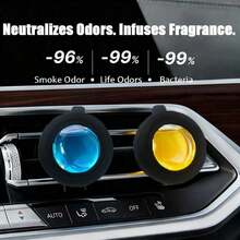 3/6 piezas Clips universales ambientadores, 5 aromas variados que duran 30 días, eliminador de olores ajustable para olores fuertes, revitaliza tu espacio con purificador de aire para dormitorio, baño, armario, cocina, áreas de mascotas