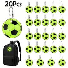 6/15/20/30pcs Football Backpack Pendant Reflective Safety Keychain, Suitable For Night Outing, Luggage Pendant - Multicolor - View 13