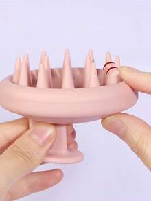 1pc Silicone Hair Washing Brush, Scalp Massage Shampoo Brush, Hair Scalp Cleaning Brush - Multicolor - View 4