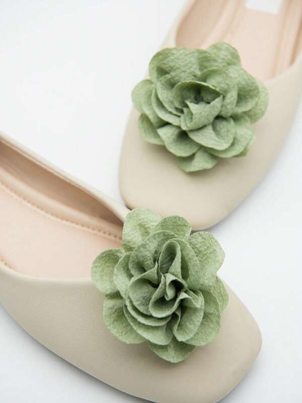 1 Pair Olive Green Camellia Flower Ruffle Chiffon Fabric Decorative Accessories, Fashionable & Elegant, DIY Detachable Multi-Purpose Shoe Clips Suitable For Autumn Shoes, High Heels, Flats, Various Fashion Women Shoes