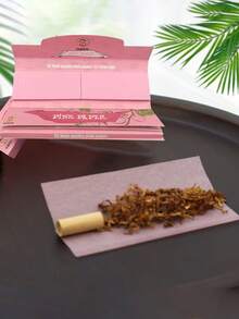 Giấy cuốn thuốc lá OHIS PINK PAPER: 32 giấy màu hồng chất lượng cao + 32 đầu lọc - Cháy chậm, kích thước có thể điều chỉnh, quà tặng hoàn hảo cho người hút thuốc - Phụ kiện giấy cuốn thủ công - Giấy cuốn không tẩy trắng - Giấy cuốn kẹo cao su tự nhiên Ả Rập - Giấy cuốn cháy chậm 110MM - Giấy thuốc lá siêu mỏng cổ điển cháy êm. Quà tặng Giáng sinh, Quà tặng Halloween, Nhiều loại quà tặng sinh nhật. - Hồng - Xem 3