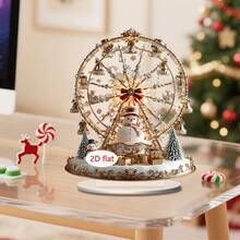 1/3 pezzi Decorazioni da scrivania natalizie, ruota panoramica, carosello, albero di Natale, decorazioni per casa e ufficio, regali di Natale, in acrilico 2D