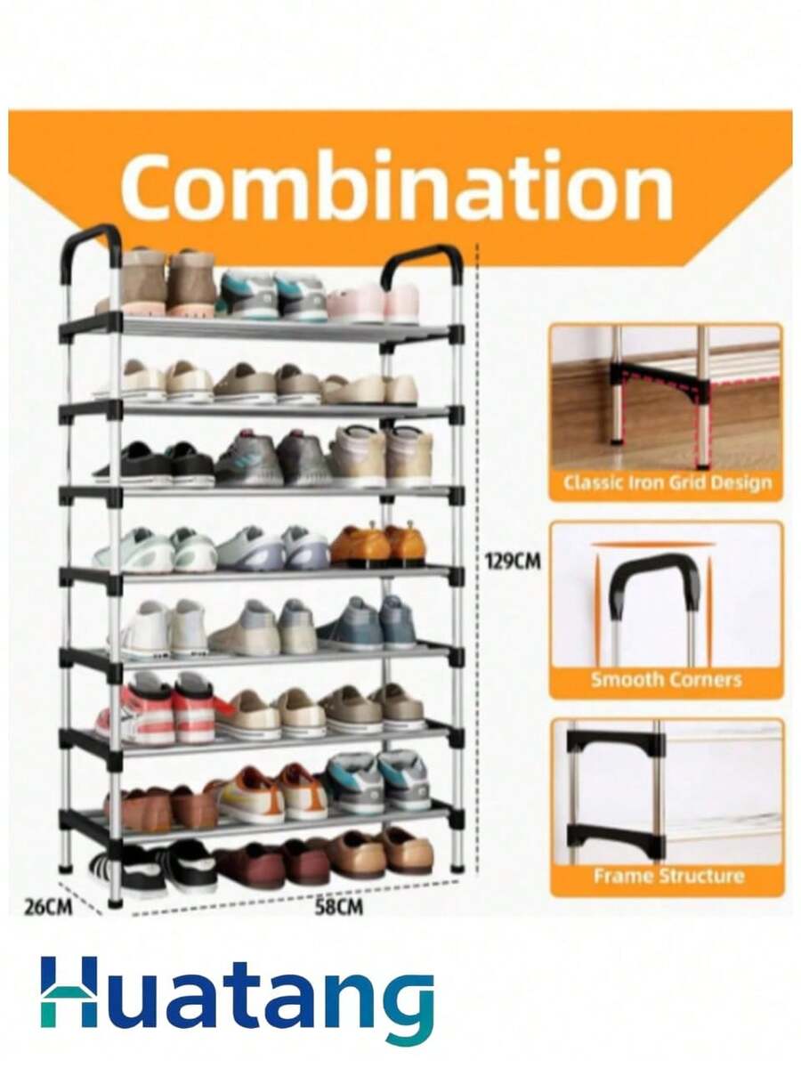 Zapatero 7 Niveles Organizador Apilable Para Zapatos Negro - Plateado - Ver 1