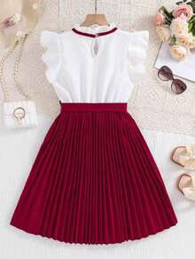 Children's Pleated Dress For Church Events, Ages 2 To 14 - Redwood - View 3