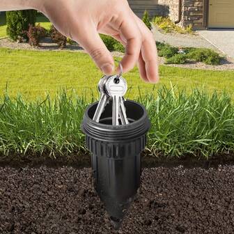 Escondite de llave de aspersor, escondite de llave realista, caja fuerte para llaves a prueba de agua para jardín, patio y césped, se inserta fácilmente en el suelo del jardín y es resistente al agua y a la corrosión