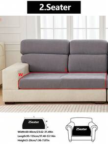 1 szt. Elastyczny pokrowiec na sofę, antypoślizgowy, z szenili, zakrywający całe siedzisko, odpowiedni na każdą porę roku, pogrubiony materiał, nadający się do prania w pralce, pyłoszczelny, przyjazny dla zwierząt, dekoracja do sypialni, biura, salonu, pasuje do sof w kształcie litery L i kanap 1/2/3/4-osobowych, jasnoszary