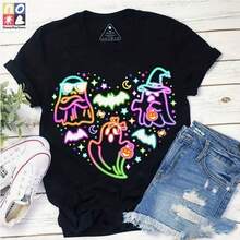 Colorful Neon Boo Ghost Teacher Vintage T-Shirt, Teacher Shirt, Teacher Lovers Shirt, Teacherlife Shirt, Groovy Shirt, Groovy Boo Shirt - 款式6 - 查看 1