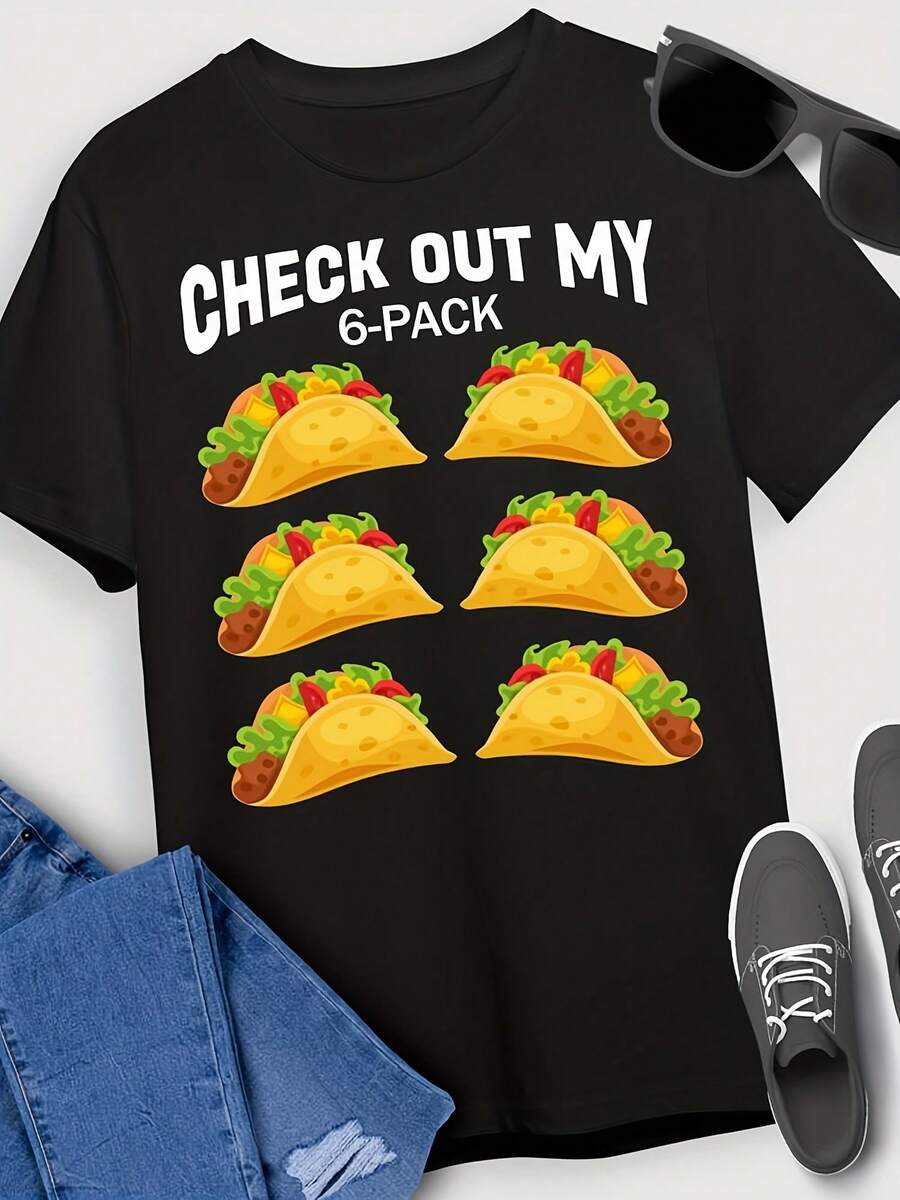 6-Pack Taco T-Shirt 6-Pack Fitness Taco Funny Mexican Gym For Taco Lovers T-Shirt For Wo - 款式3 - 查看 1