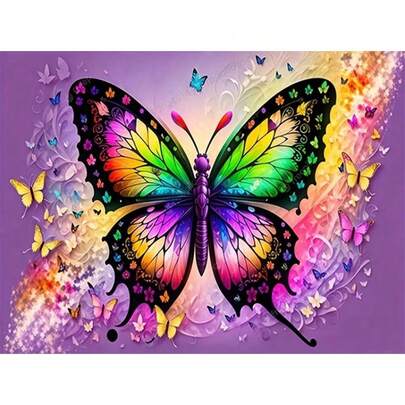 1 قطعة فن الرسم بالألماس 5D كامل الحفر، لوحة فراشة ملونة، هدية ديكور منزلي يدوي، طقم رسم بالألماس غير مؤطر 40 * 30 سم / 15.7 * 11.8 بوصة