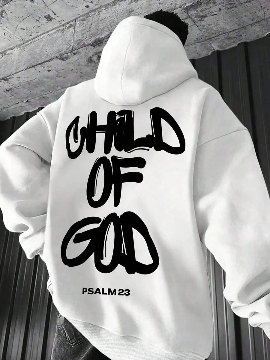 "Child Of God" Psalm 23 Graphic Hoodie | 100% Cotton Oversized Streetwear - Trắng 01 - Xem 1
