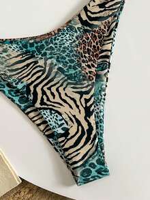 Bộ bikini hai mảnh dây xoắn in hoa thanh lịch dành cho nữ, ngọt ngào và gợi cảm, thích hợp cho các bữa tiệc bãi biển, kỳ nghỉ hè. - Nhiều màu - Xem 4