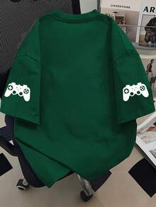 1 Piece Gaming Theme Teen T-Shirt For Boys, "Eat Sleep Game" Slogan Top, Spring & Summer School Daily Wear