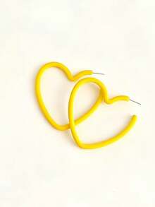 1 Pair Fashion 2025 Valentine's Day New Design Smooth Metal Heart-Shaped Earrings, Matte Red Lacquered Soft Heart Earrings, Versatile & Elegant Earrings For Women, Party & Daily Wear, Valentine's Day Gift