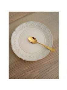 1 pieza Plato cerámico floral retro premium, plato occidental para bistec, plato para ensalada, plato para aperitivos y postres, apto para cocina, hotel, restaurante, catering, uso diario, vajilla comercial