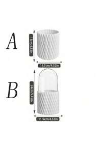 360°旋转化妆刷收纳盒 - 防尘防水，透明盖设计，抛光表面方便取用，完美的化妆品收纳方案