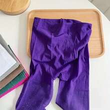 1 Piece Of Women's Plus-Size Pantyhose, Thin Silk Stockings With Silver Thread Characteristics And Shiny Surface, Available In Bright Candy Colors, Suitable For Matching Any Outfit, Comfortable And Slim-Fitting For All Seasons - Màu xanh lá cây đậm - Xem 4