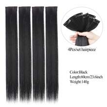 2PCS/Pack Straight Hairpiece Clip In Hairpieces Brown Blonde Black 10cm/20cm/30cm/40cm Adding Extra Volume Synthetic Hair Extensions For Women With Thinning Hair Add Volume Invisible Seamless Hair Pads Fluffy Pad Hairpiece - Multicolor - View 15